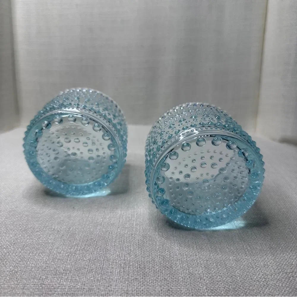 Iittala Kastehelmi Dewdrop Tealight Glass Candle Holders Light Blue